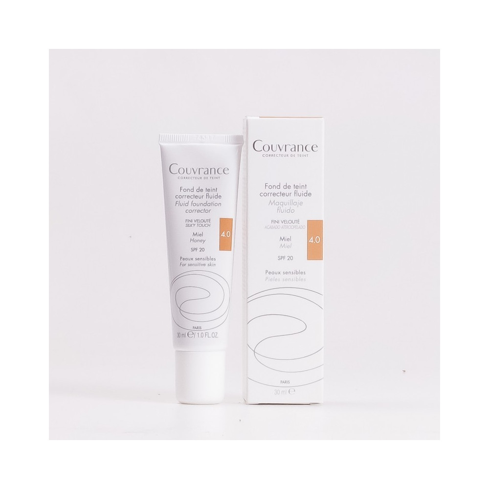avene couvrance maquillaje fluido spf 20 tono 4 miel 30 ml