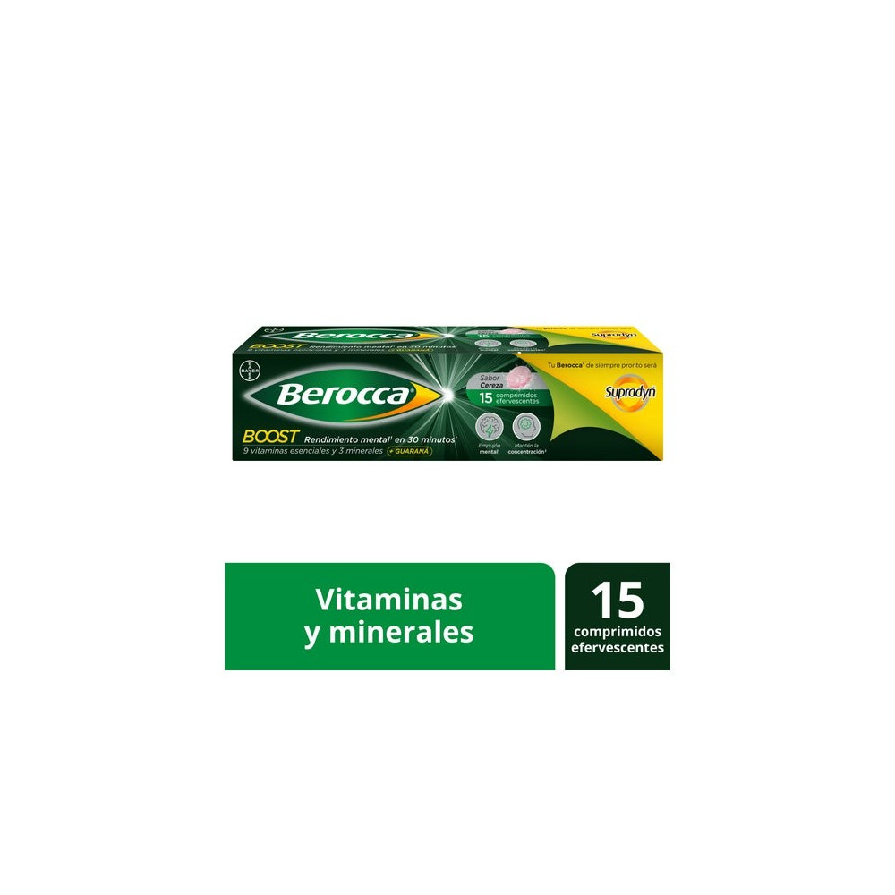 Bayer Berocca Boost Guaraná Efervescente 15 comprimidos