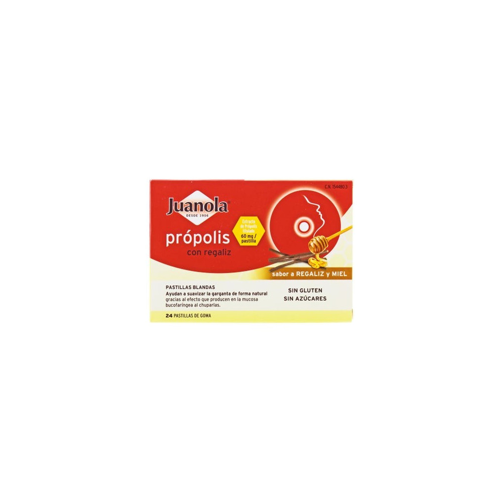 Juanola® própolis con miel sabor regaliz 24uds