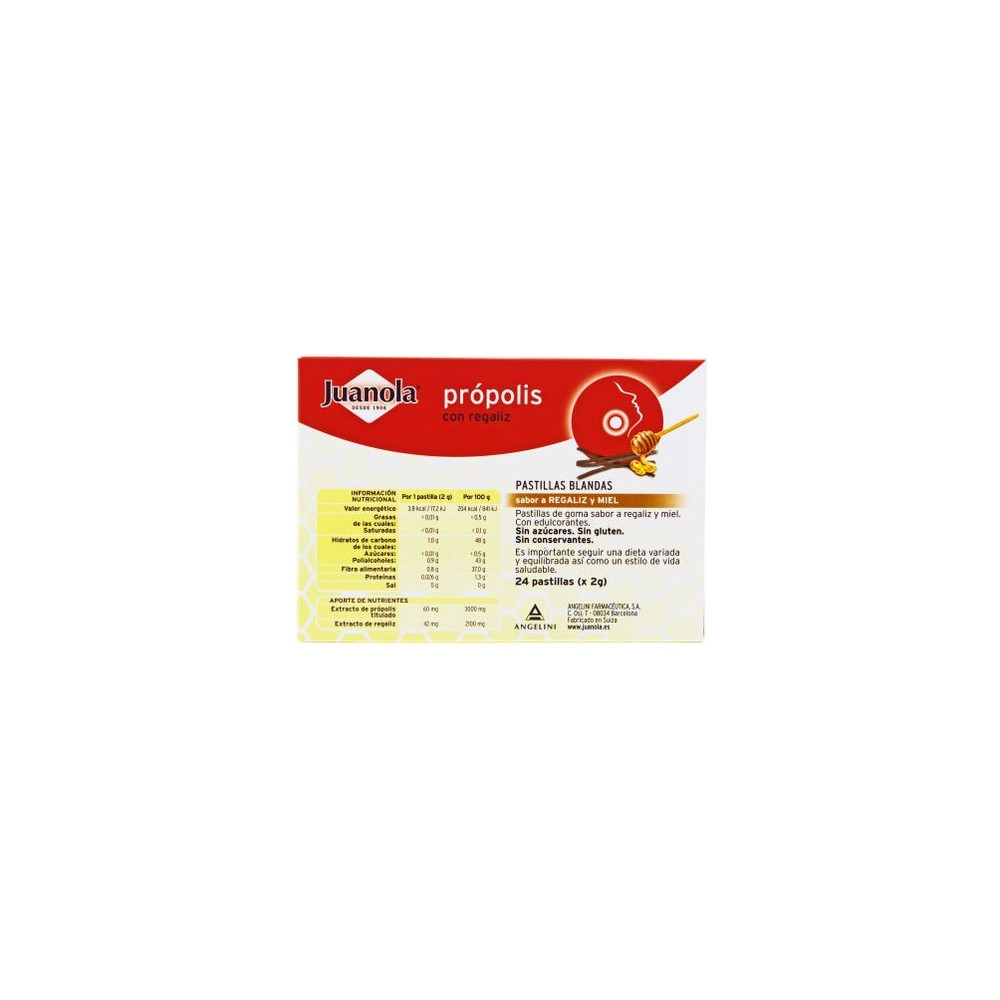 Juanola® própolis con miel sabor regaliz 24uds