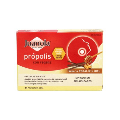 Juanola® própolis con miel sabor regaliz 24uds