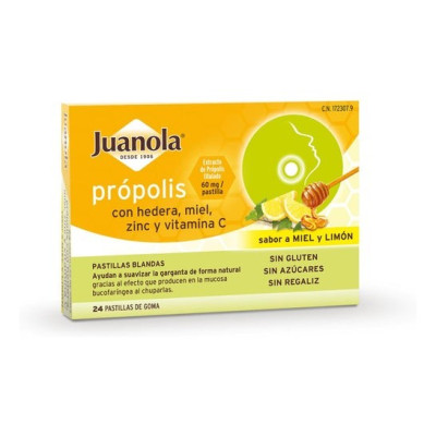 Juanola® pastillas própolis hiedra, miel,  zinc y vitamina C 24uds
