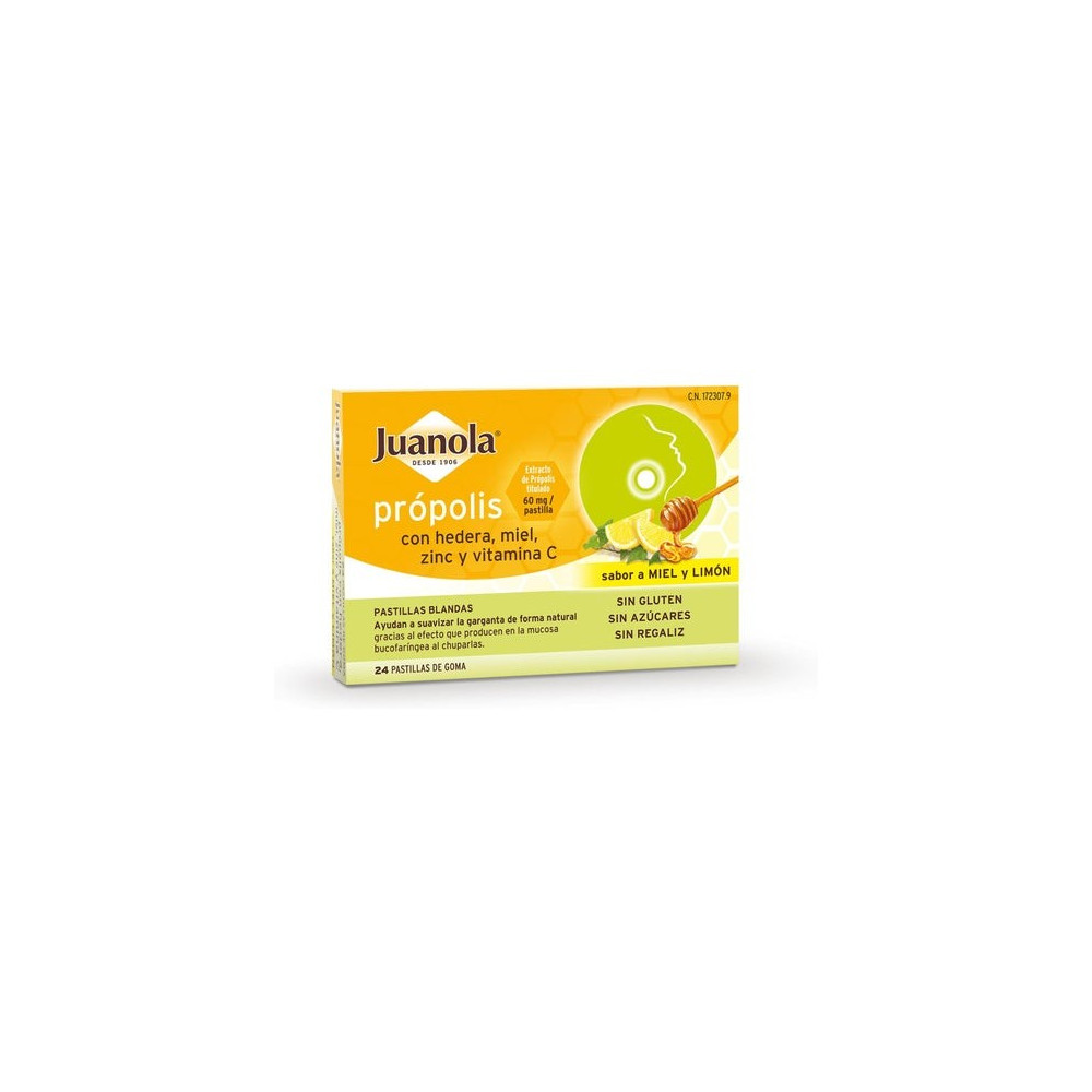 Juanola® pastillas própolis hiedra, miel,  zinc y vitamina C 24uds