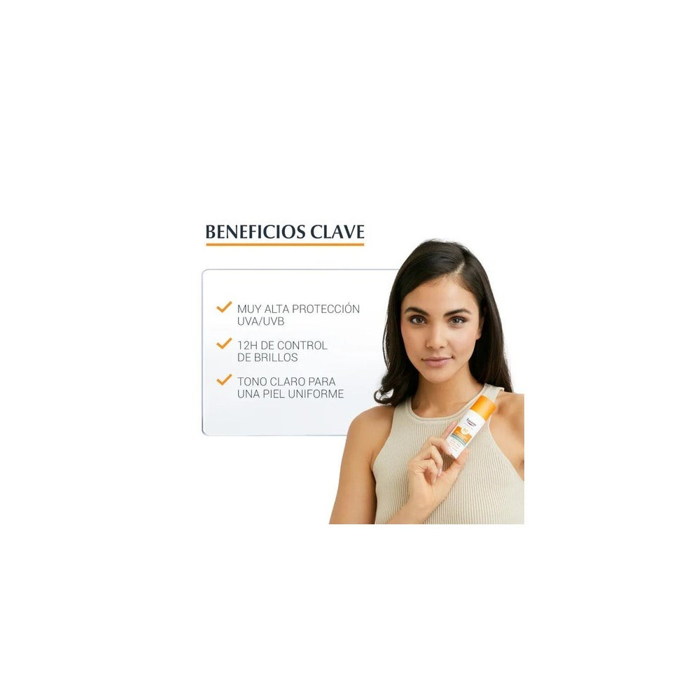 Eucerin Sun Oil Control Dry Touch Gel-Crema Tono Claro SPF50+ 50ml