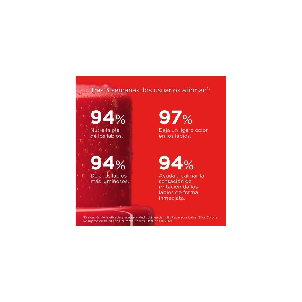 ISDIN Reparador Labial con Ácido Hialurónico Stick Rojo 4g