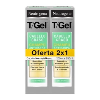 Neutrogena T/Gel Champú Anticaspa Cabello Graso 2x250ml