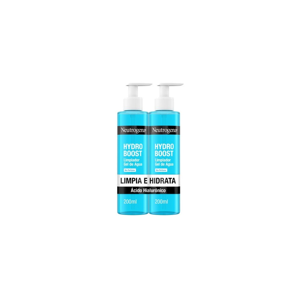 Neutrogena Hydro Boost Limpiador Gel de Agua sin Perfume 2x200ml