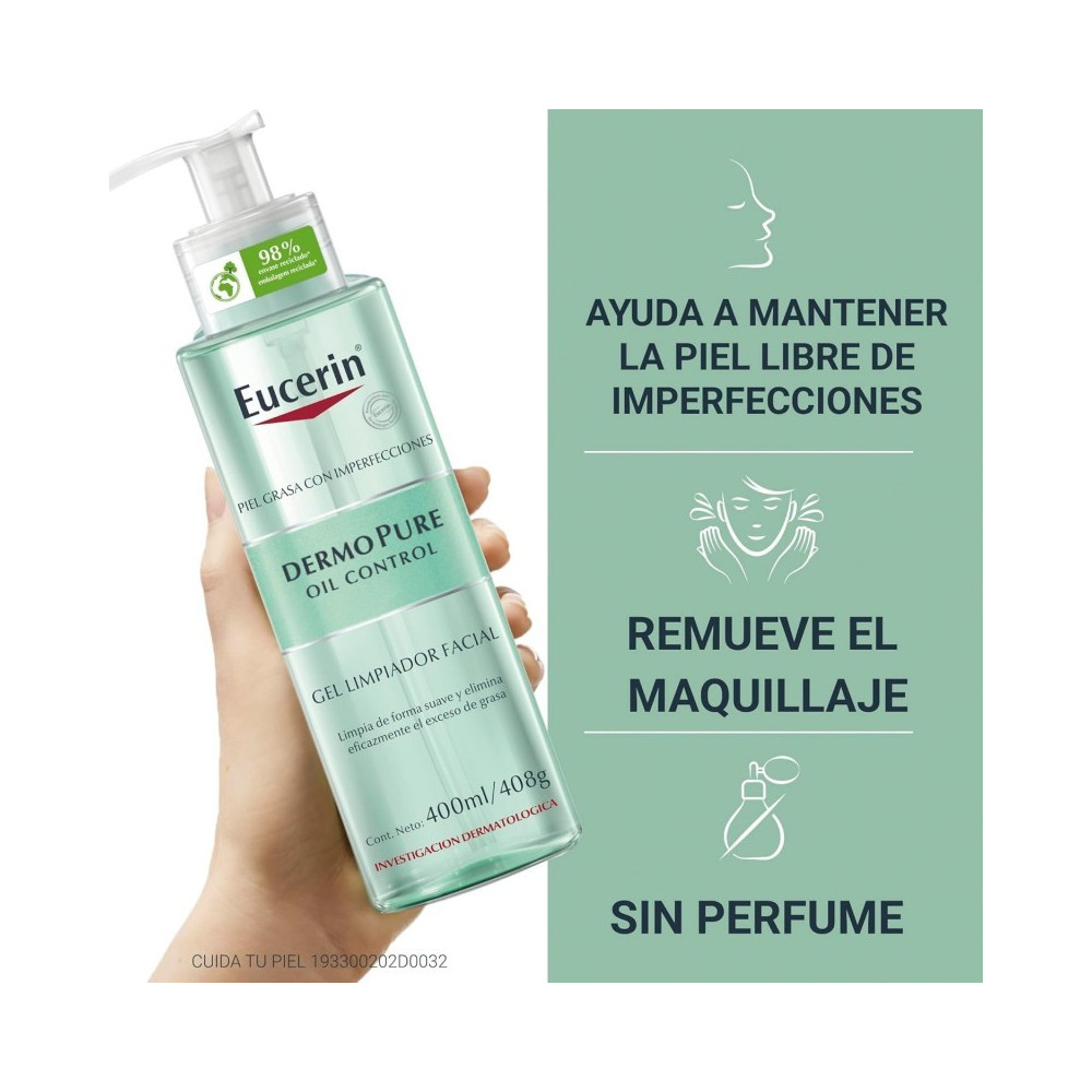 Eucerin Dermopure Gel Limpiador Facial 400 ml