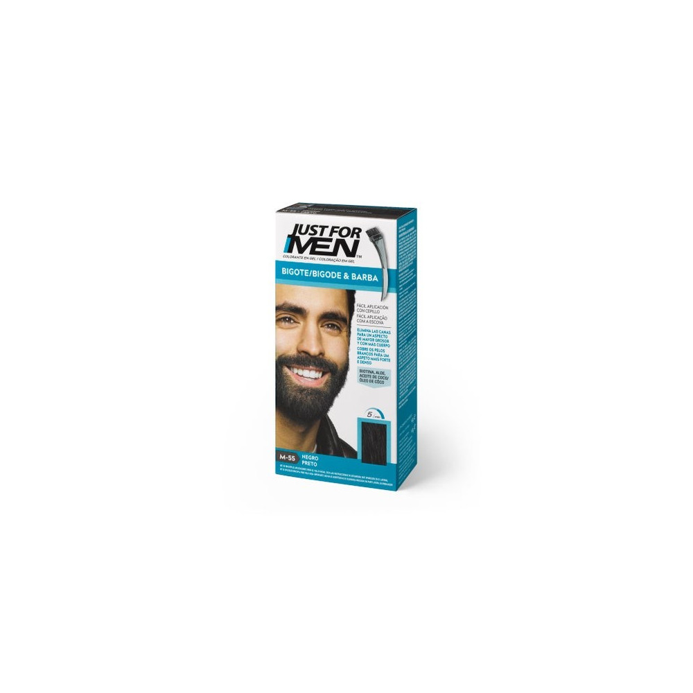 Just for Men gel colorante negro para bigote y barba 30 ml