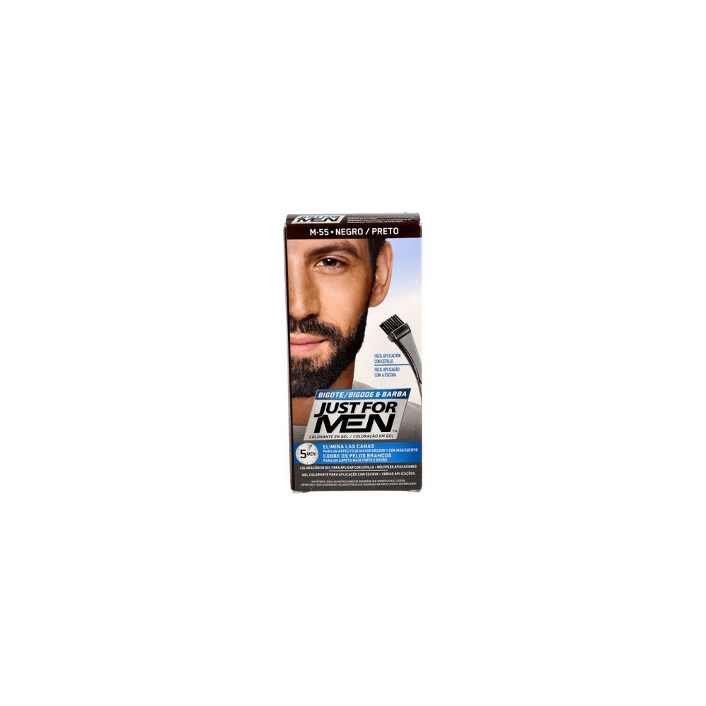 Just for Men gel colorante negro para bigote y barba 30 ml