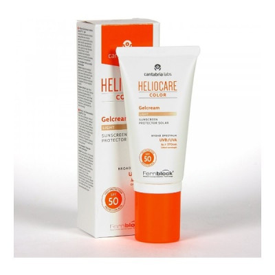fotoprotector facial spf 50 con color light gel crema 50 ml