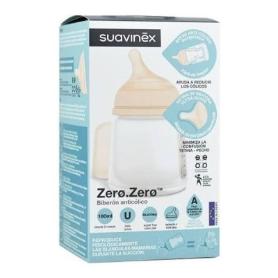 biberon suavinex anticolico zerozero de silicona 180 ml