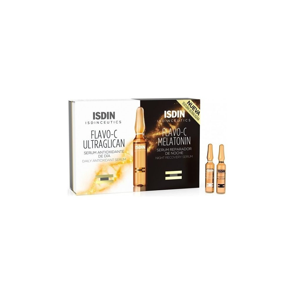 pack isdinceutics ampollas flavo c ultraglican flavo c melatonin