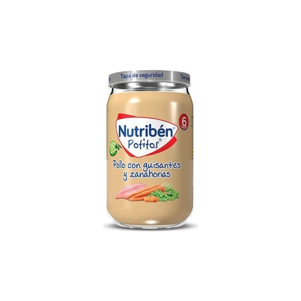 nutriben pollo con guisantes y zanahorias potito grandote 235 g