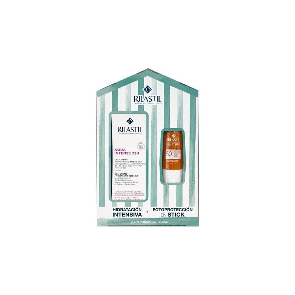 Rilastil Pack Aqua Intense 72h Gel-Crema 40ml + Sun System Stick Solar Transparente SPF50+ 8_5gr