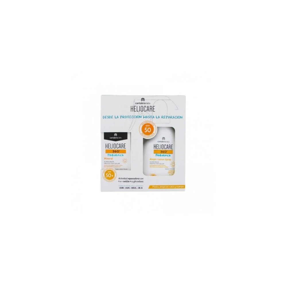 Heliocare 360º Pediatrics Atopic Lotion Spray Spf50 250 ml + Mineral Spf50+ 50ml Pack