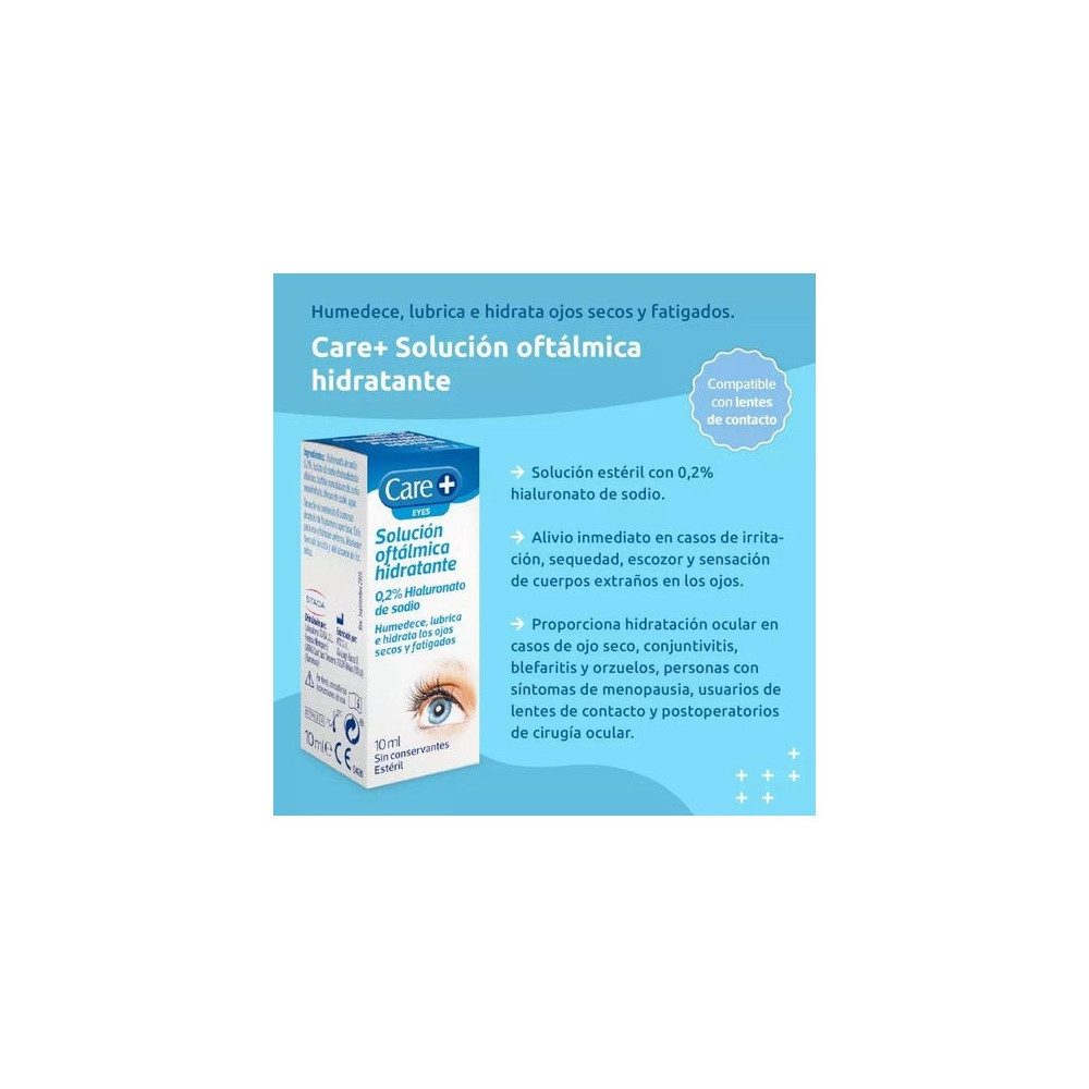 Care+ Solución Oftálmica Hidratante 0,2% Ácido Hialurónico 10ml