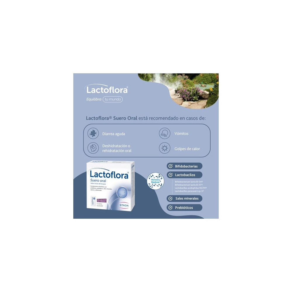 Lactoflora Suero Oral Sabor Frutas del Bosque 6 sobres