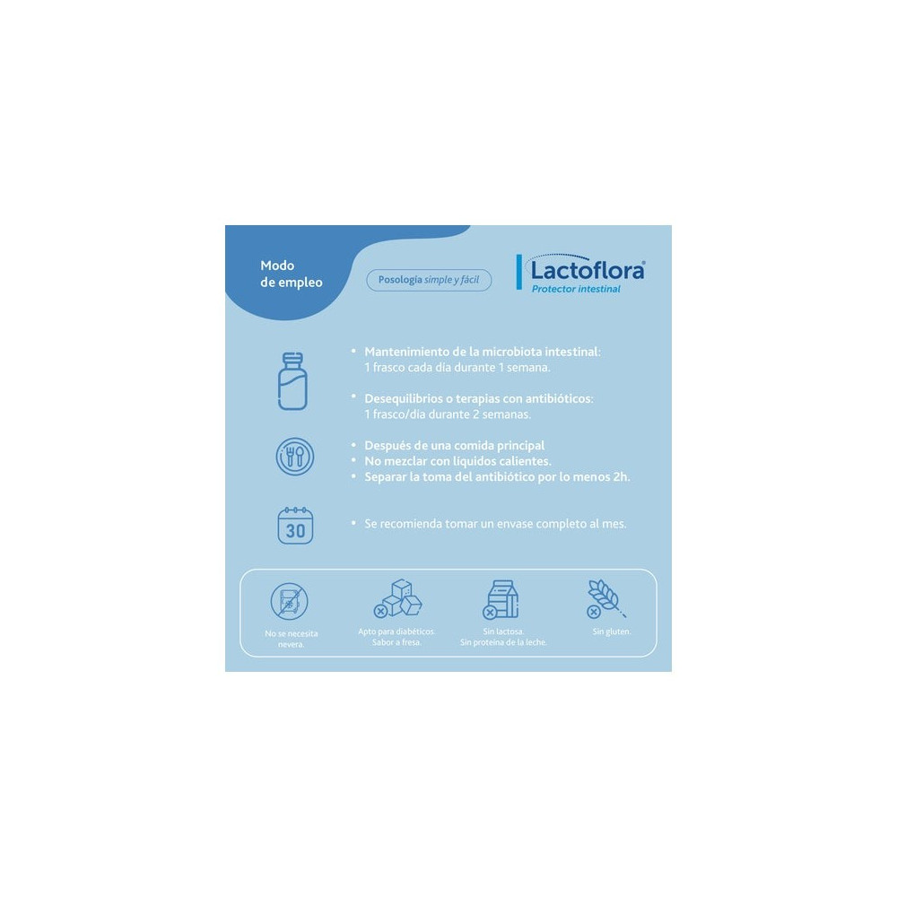 Lactoflora Protector Intestinal Adulto Sabor Fresa 10 frascos