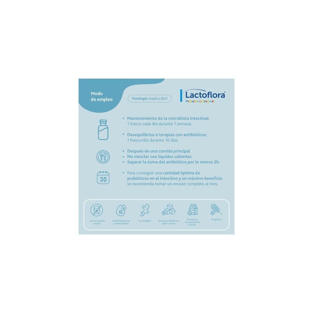 Lactoflora Protector Intestinal Niños Sabor Fresa 10 frascos